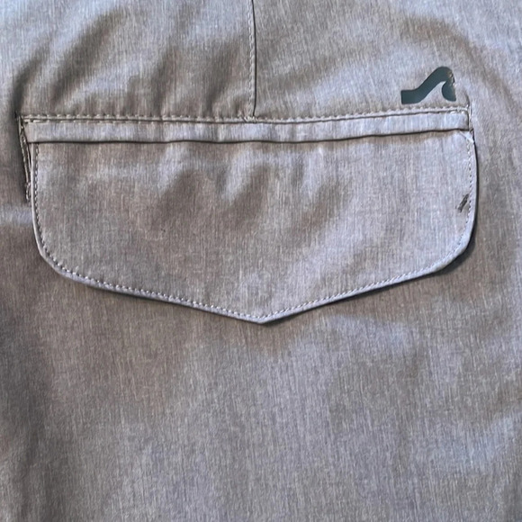 Surf Style Men’s Shorts Gray 36 Polyester Spandex Zip Fly Snap Pocket Back - Picture 5 of 7